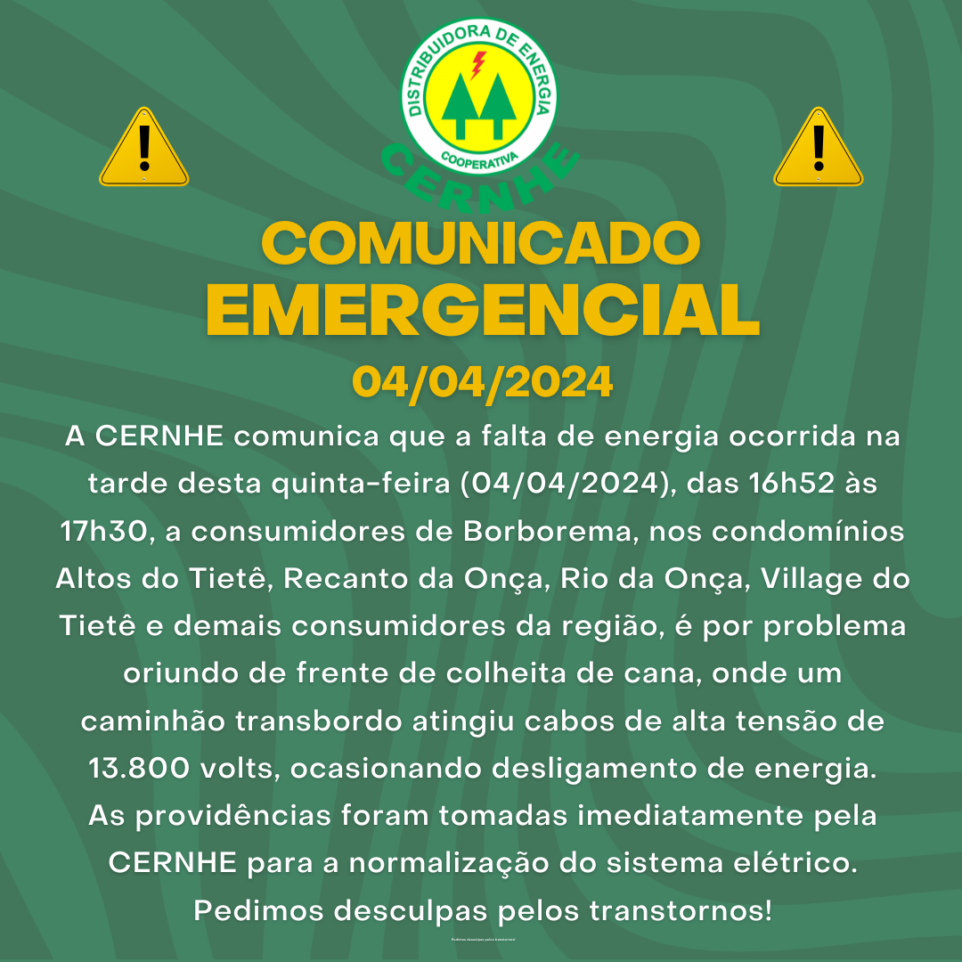 COMUNICADO EMERGENCIAL – 04/04/2024