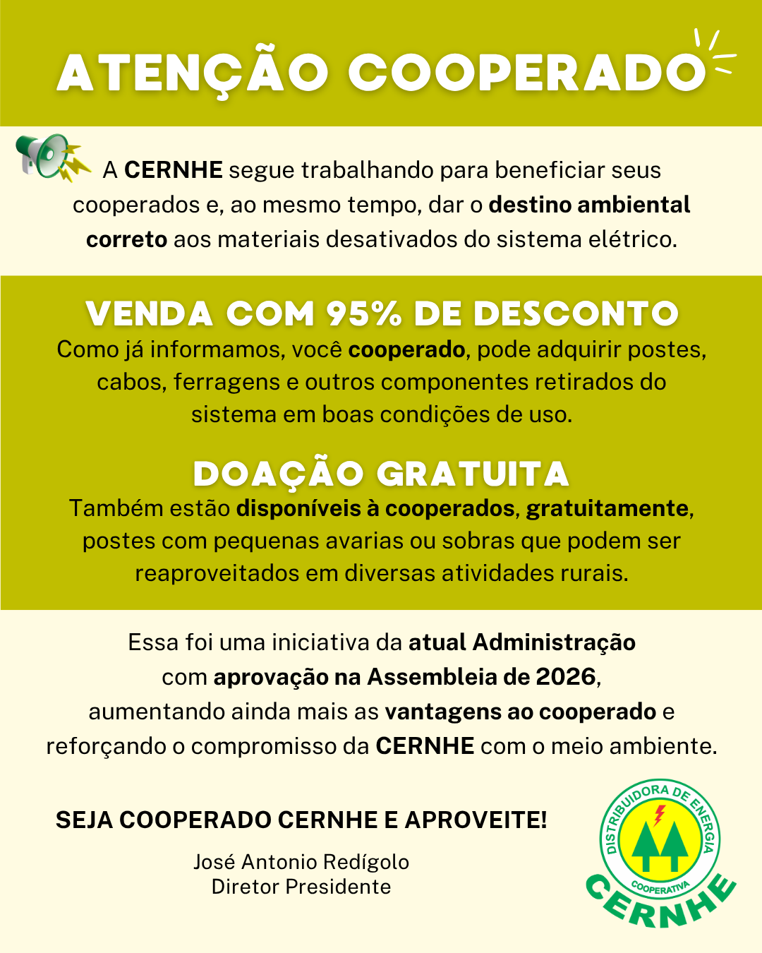 ATENÇÃO COOPERADO - VANTAGENS EXCLUSIVAS PARA VOCÊ