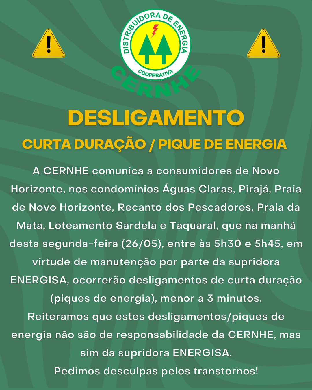 DESLIGAMENTO DE CURTA DURAÇÃO / PIQUE DE ENERGIA