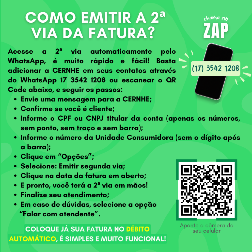 COMO EMITIR A 2ª VIA DA FATURA PELO WHATSAPP?