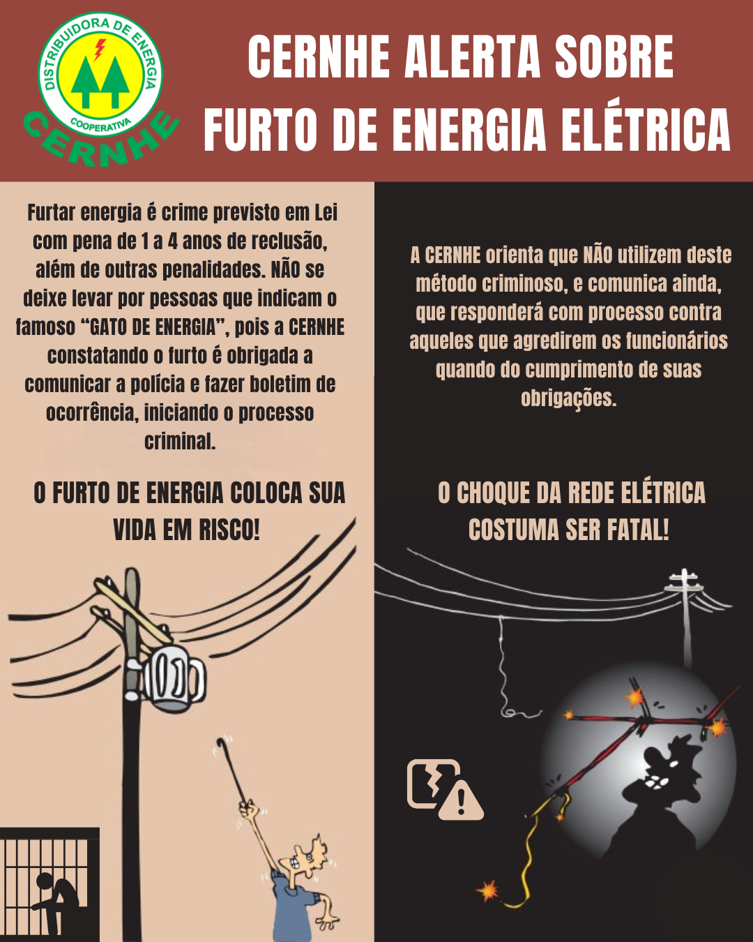 CERNHE ALERTA SOBRE FURTO DE ENERGIA ELÉTRICA