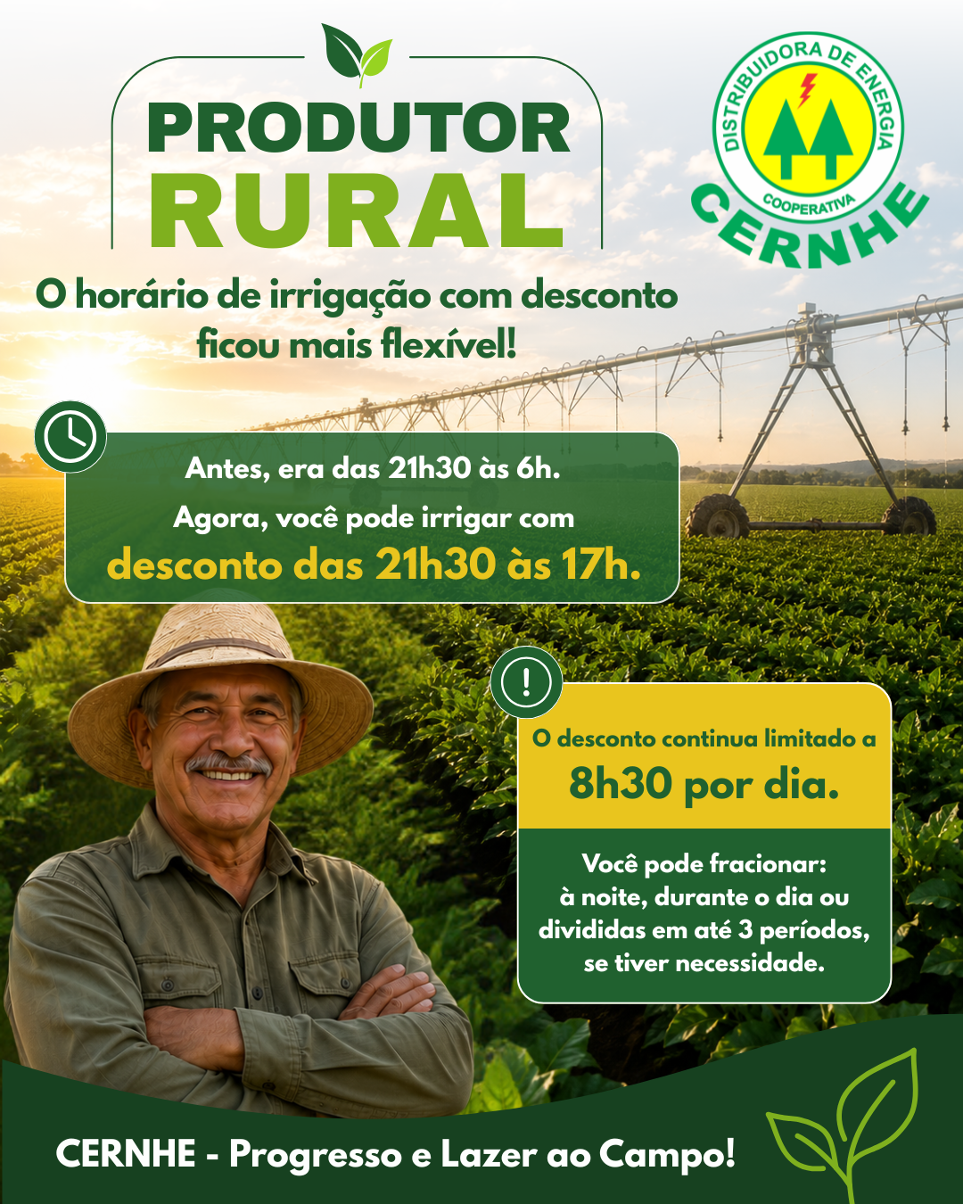 FLEXIBILIDADE NO HORÁRIO DE IRRIGAÇÃO COM DESCONTO