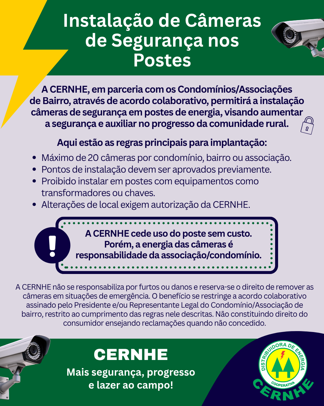 INSTALAÇÃO DE CÂMERAS DE SEGURANÇA NOS POSTES