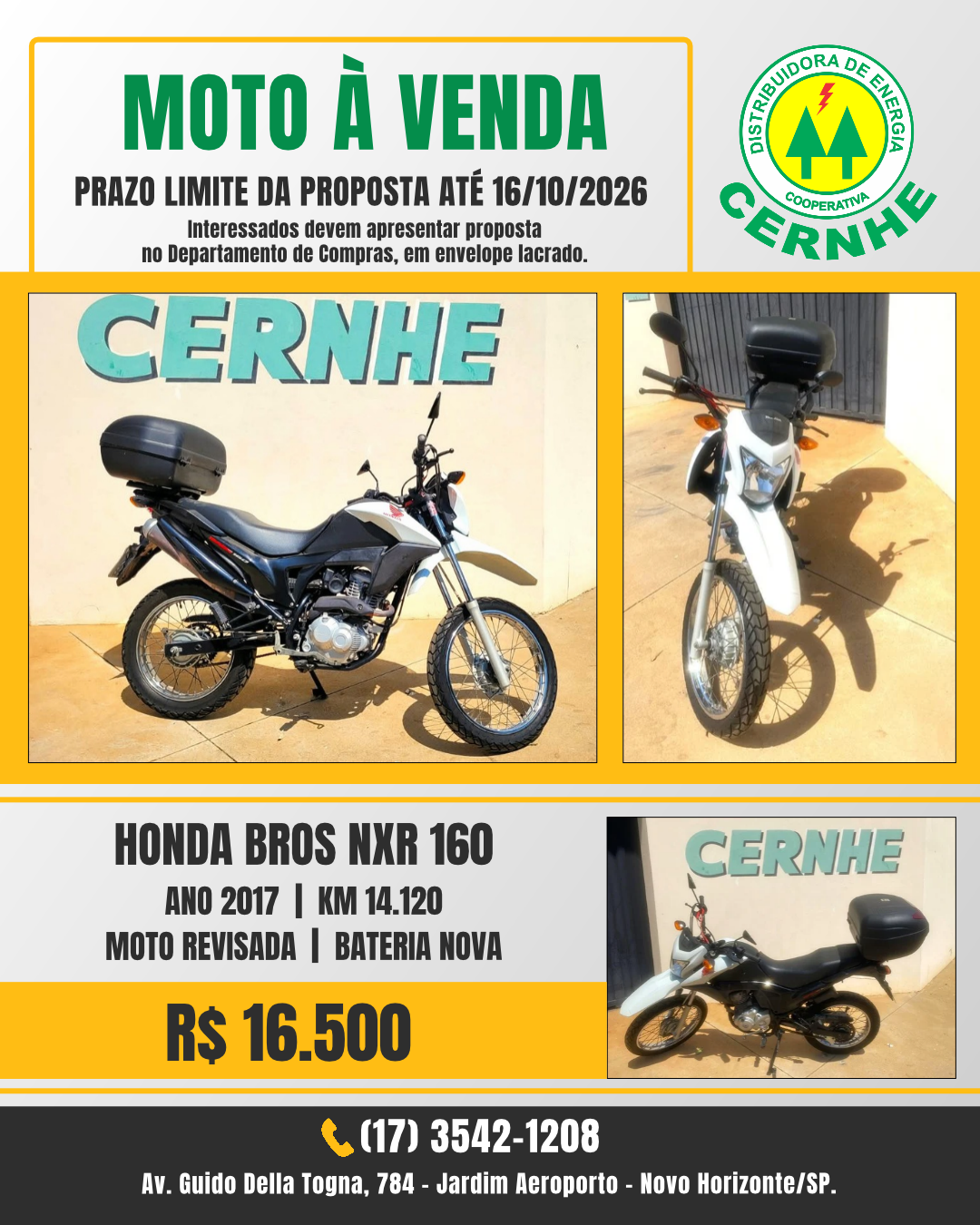 MOTO À VENDA - HONDA BROS NXR 160