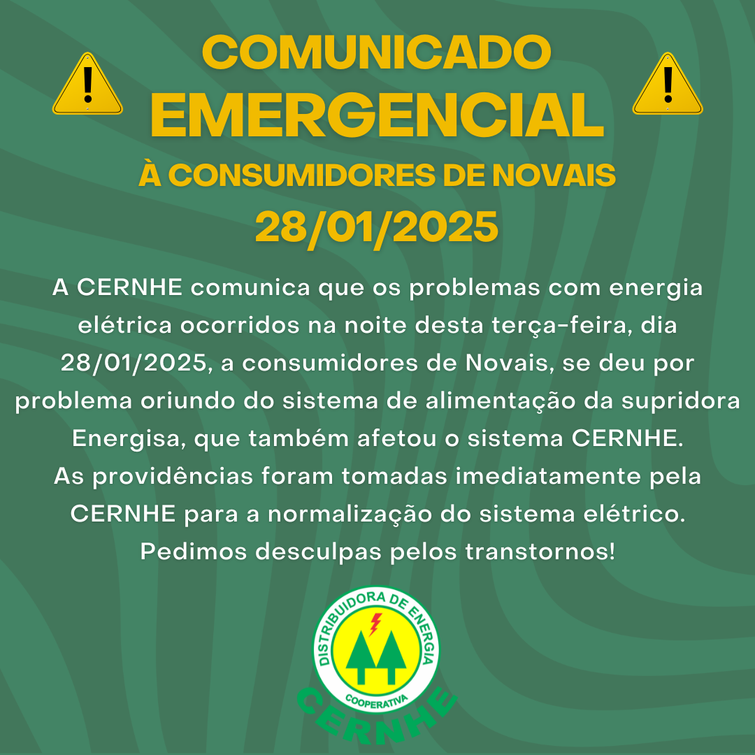 COMUNICADO EMERGENCIAL – 28/01/2025