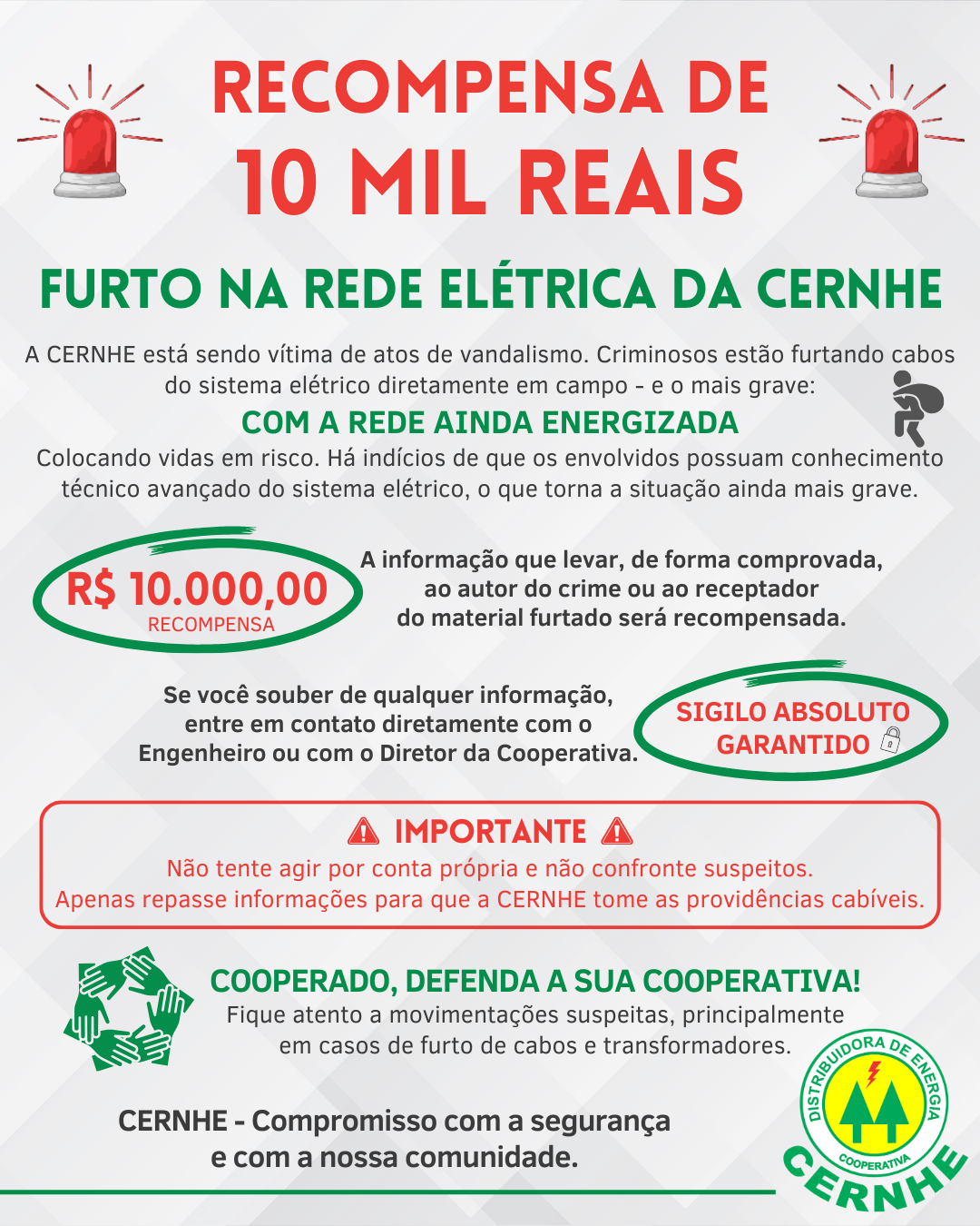 RECOMPENSA DE 10 MIL REAIS