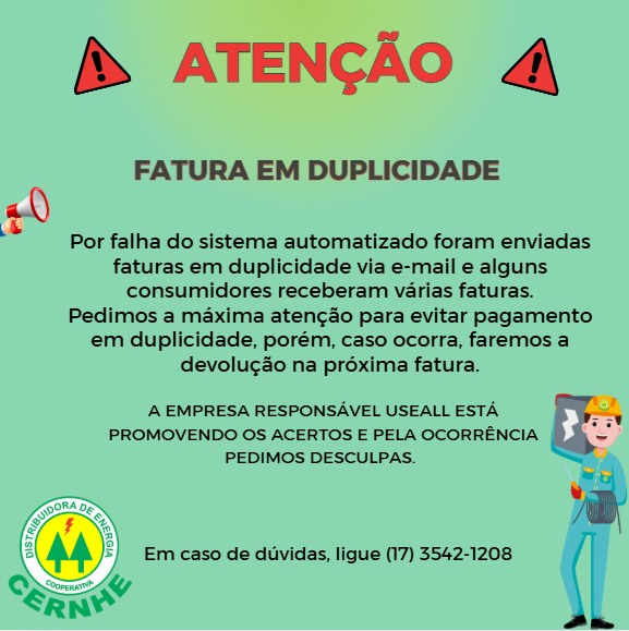 FATURA EM DUPLICIDADE